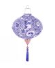 Chinese Style Cloth Lantern Traditional blue-and-white Porcelain Pattern Home Garden Hanging Decorative Lampshade 14"