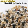 6.6lb/3kg natural decorative polished (0.39-0.78 inches) mixed pebble pebble polished gravel, small decorative river stones for freshwater fish