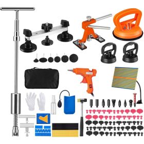 117 PCS Dent Removal Kit, Paintless Dent Repair Kit with Golden Lifter, Bridge Puller, Slide Hammer T-bar Dent Puller